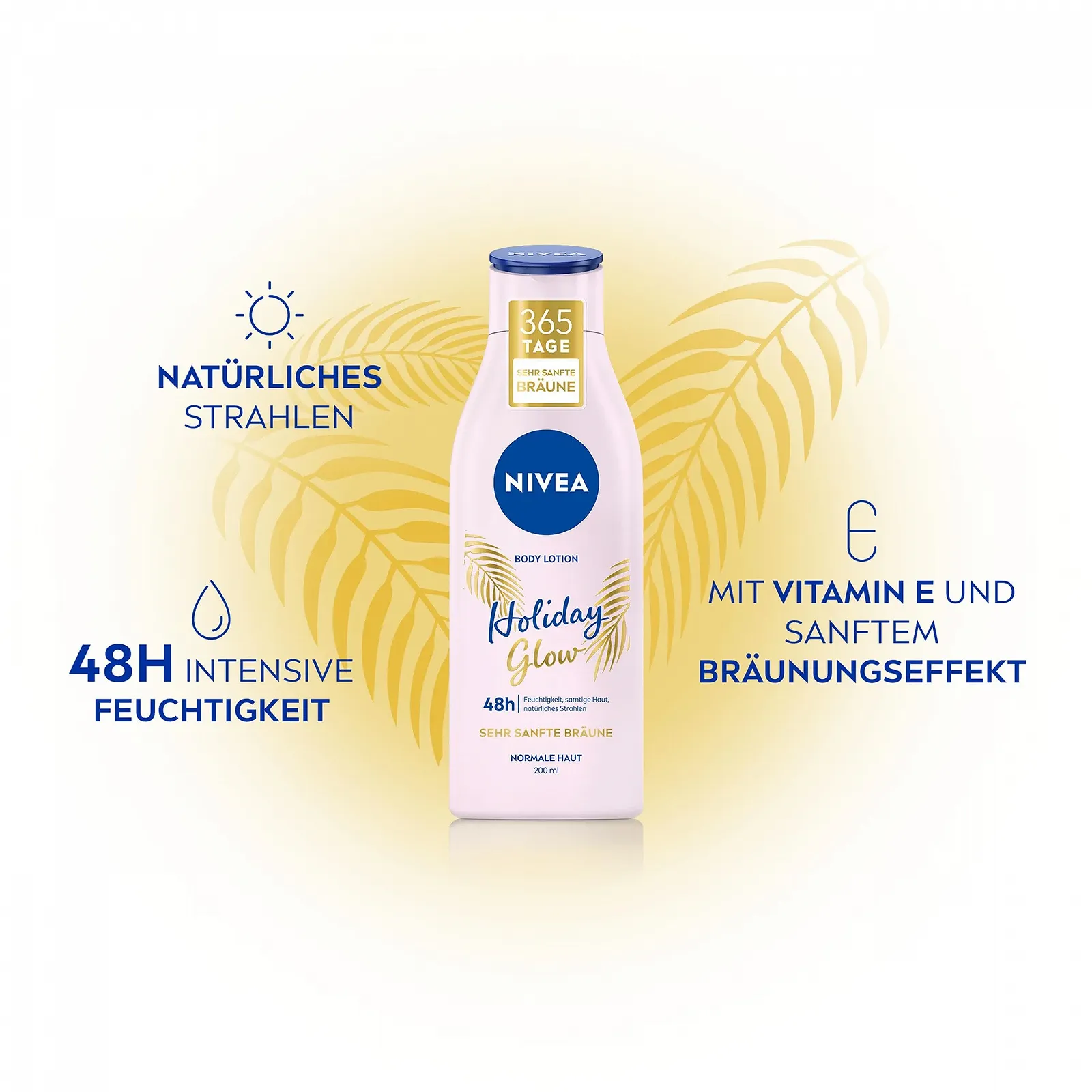 Лосьон для тела Nivea Natural Beautiful, 200 мл, для нормальной кожи, с сывороткой Deep Care, увлажнение 48 часов и эффект нежного загара, фото №2 Лосьон для тела Nivea Natural Beautiful, 200 мл, для нормальной кожи, с сывороткой Deep Care, увлажнение 48 часов и эффект нежного загара, фото №2