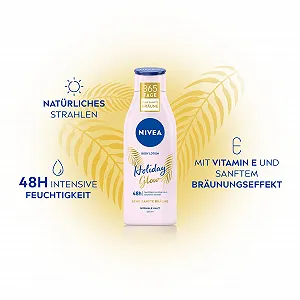 Лосьон для тела Nivea Natural Beautiful, 200 мл, для нормальной кожи, с сывороткой Deep Care, увлажнение 48 часов и эффект нежного загара synthetic.ua - Фото 1