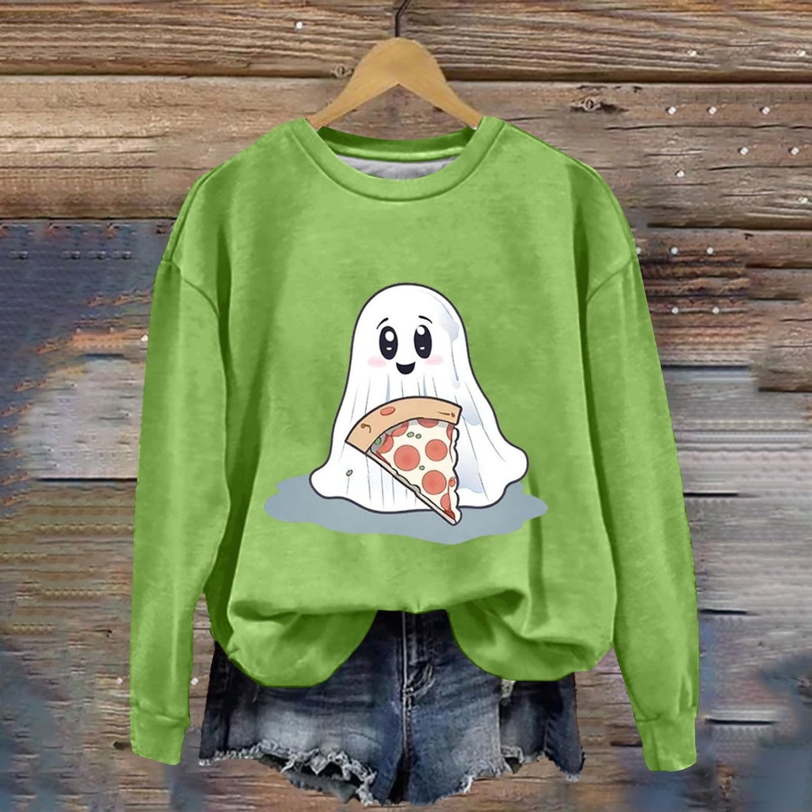 Костюм на Хэллоуин для взрослых Женский Милый свитшот с привидениями с длинными рукавами Пуловер Футболка с тыквой Топы Жуткие костюмы на Хэллоуин, фото №4 Костюм на Хэллоуин для взрослых Женский Милый свитшот с привидениями с длинными рукавами Пуловер Футболка с тыквой Топы Жуткие костюмы на Хэллоуин, фото №4