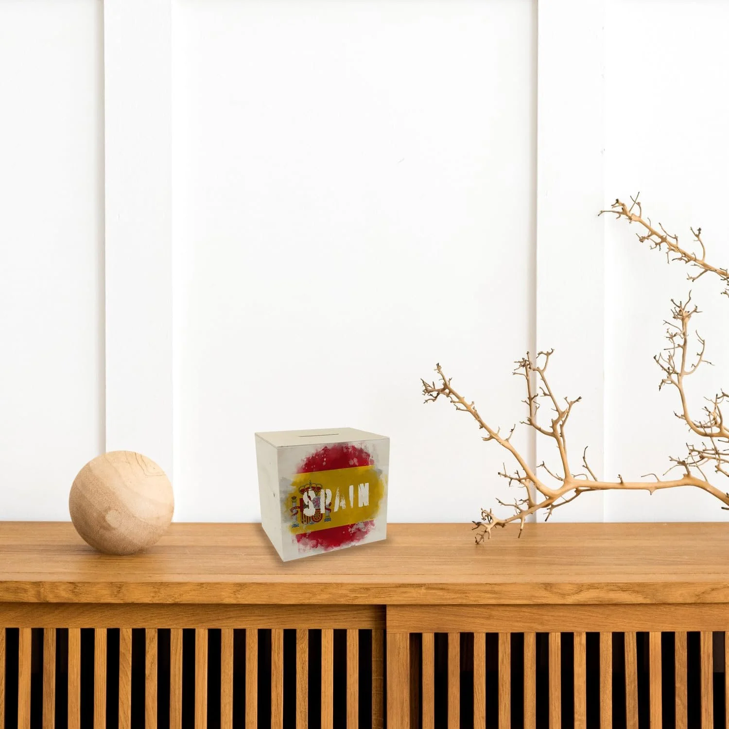 Скарбничка Spain Flag дерев'яна у вінтажному стилі, фото №4