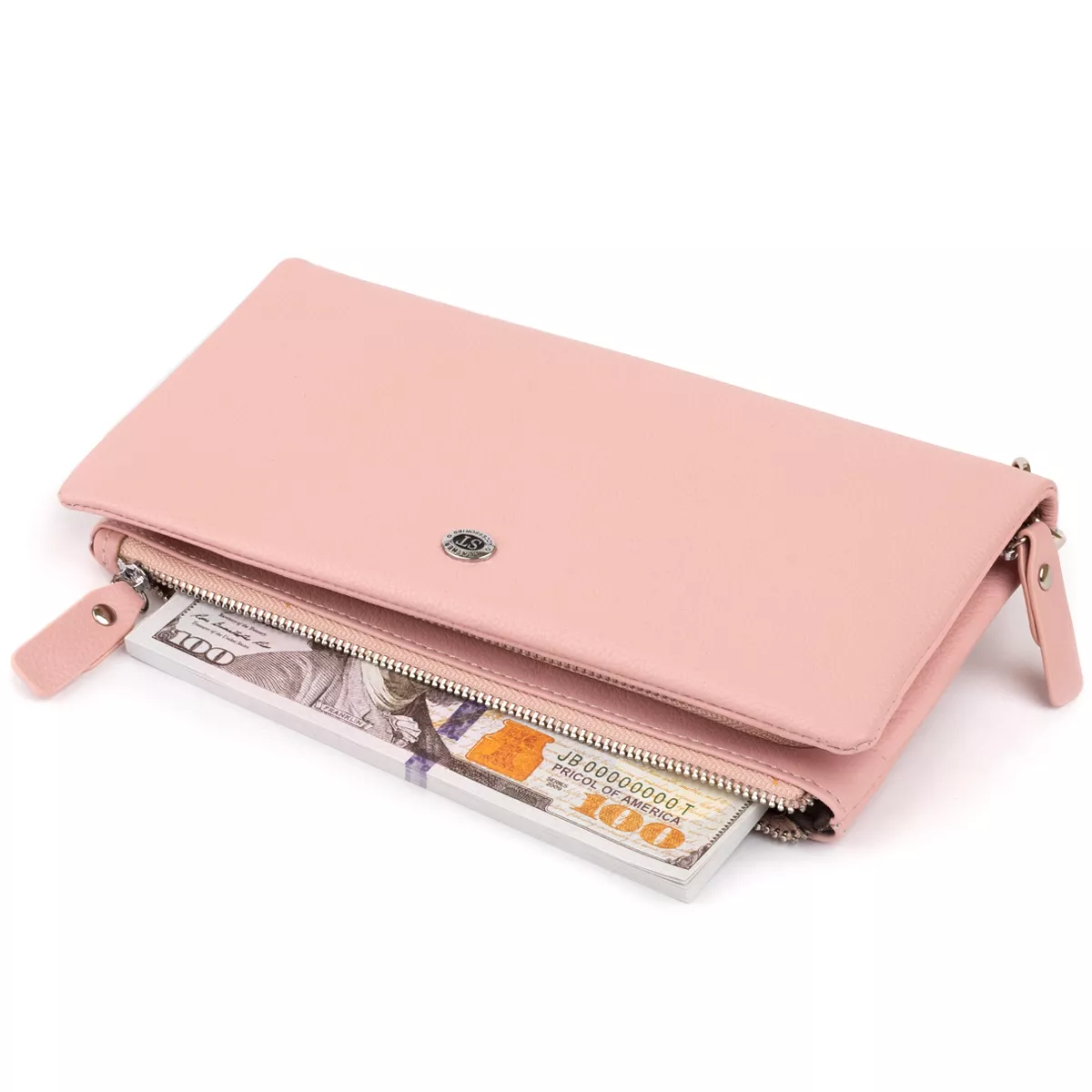 Женский кошелек клатч кожаный с кистевым ремешком монетницей и карманом для мобильного ST Leather 19313 Розовый, фото №7 Женский кошелек клатч кожаный с кистевым ремешком монетницей и карманом для мобильного ST Leather 19313 Розовый, фото №7