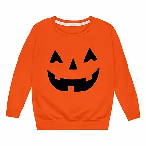 Худи для мальчиков и девочек с тыквенным принтом на Хэллоуин synthetic.ua - Фото 1