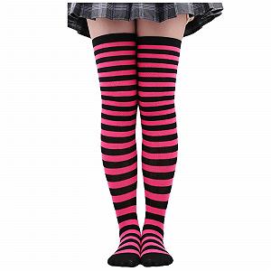 Жіночі смугасті панчохи вище колін - Фото 1