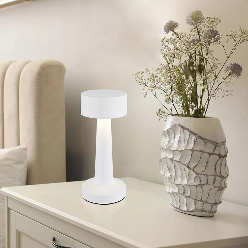 Настольная лампа Globo Белая Touch Dimmer Аккумуляторная LED Высота 21 см, фото №3