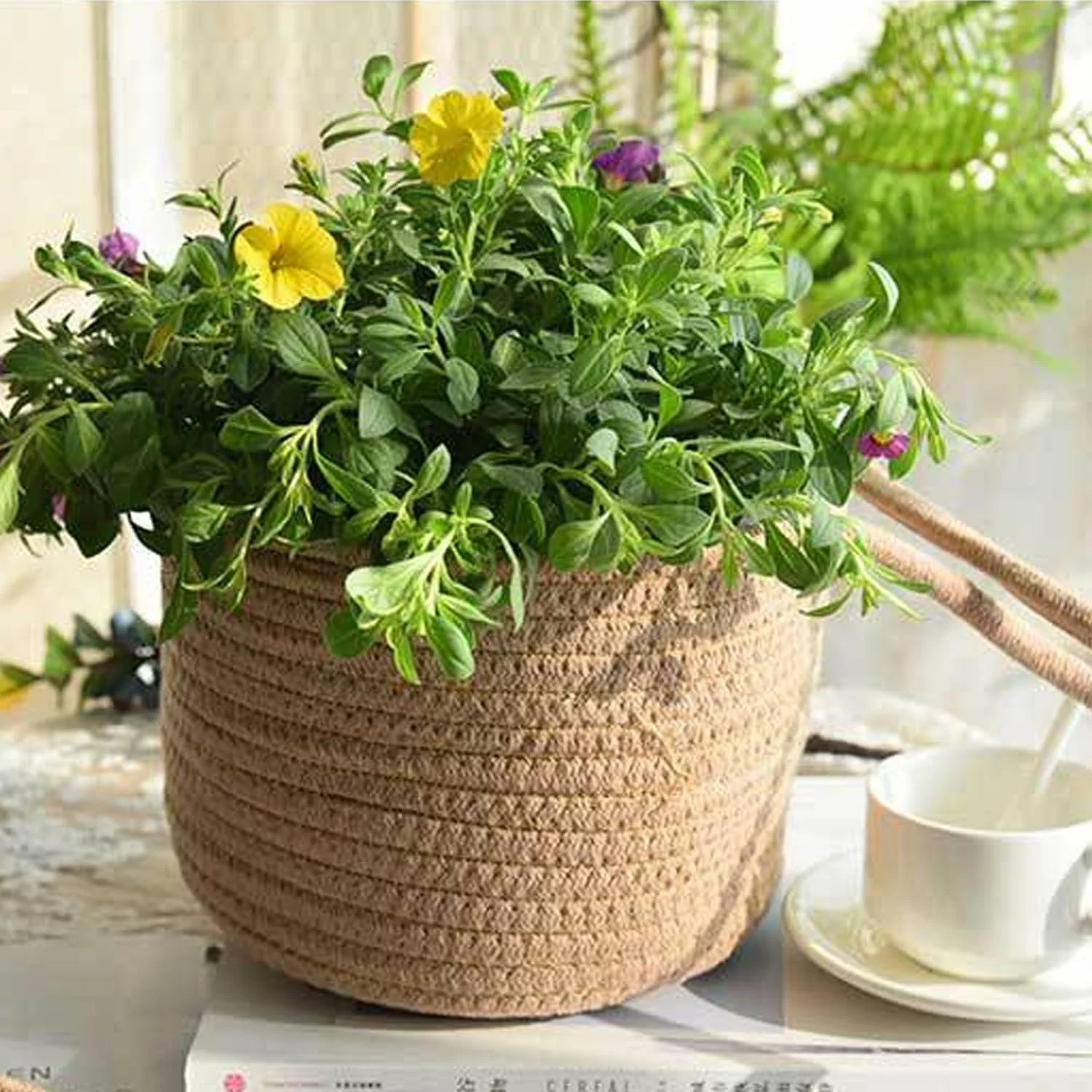 Підвісний кошик для рослин Cotton Rope 14 см, фото №7