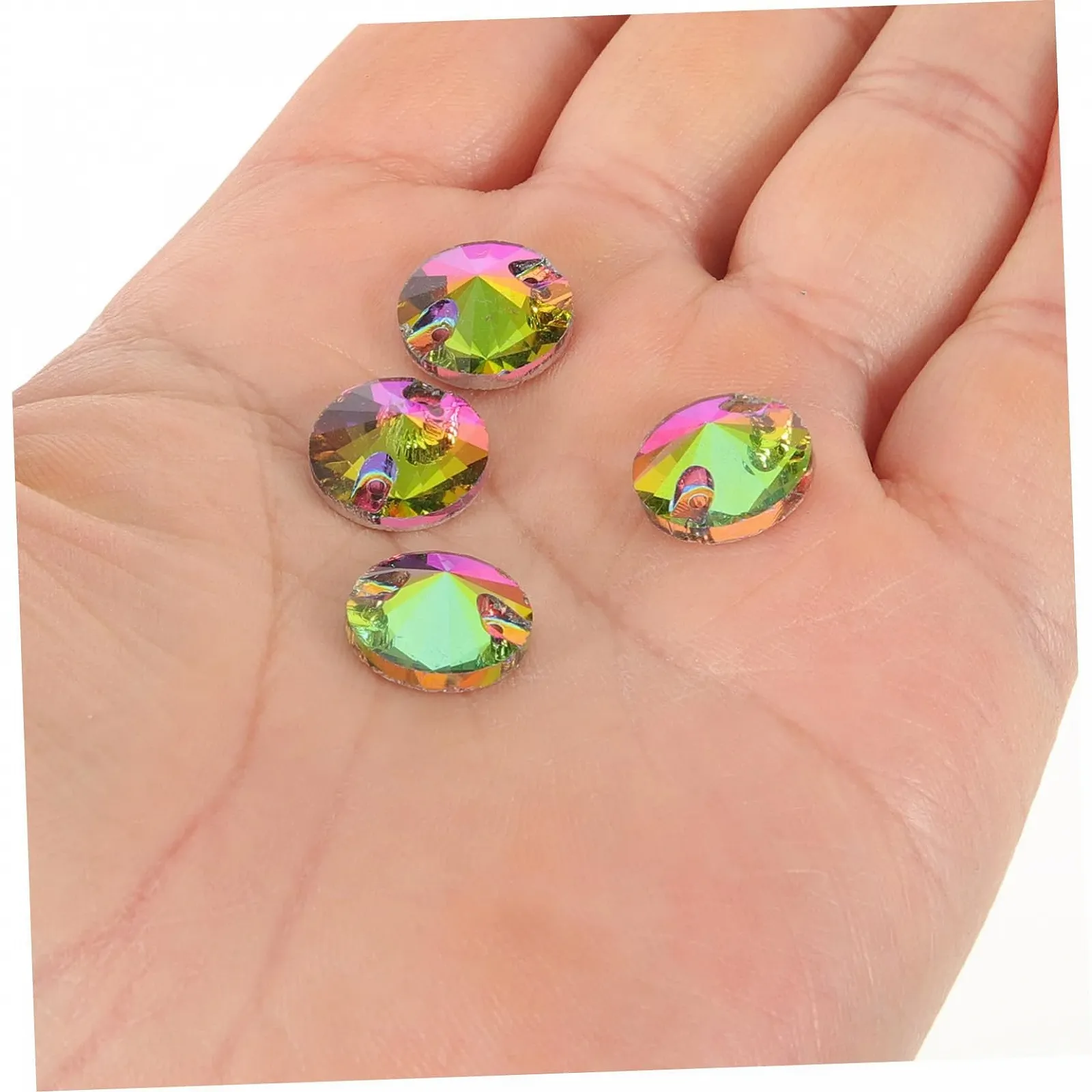 Стразы Lurrose 48 шт. для пришивания, разноцветные стразы для свадебных платьев, одежды, сумок и поделок, плоская задняя часть, блестящие декоративные аксессуары, фото №4