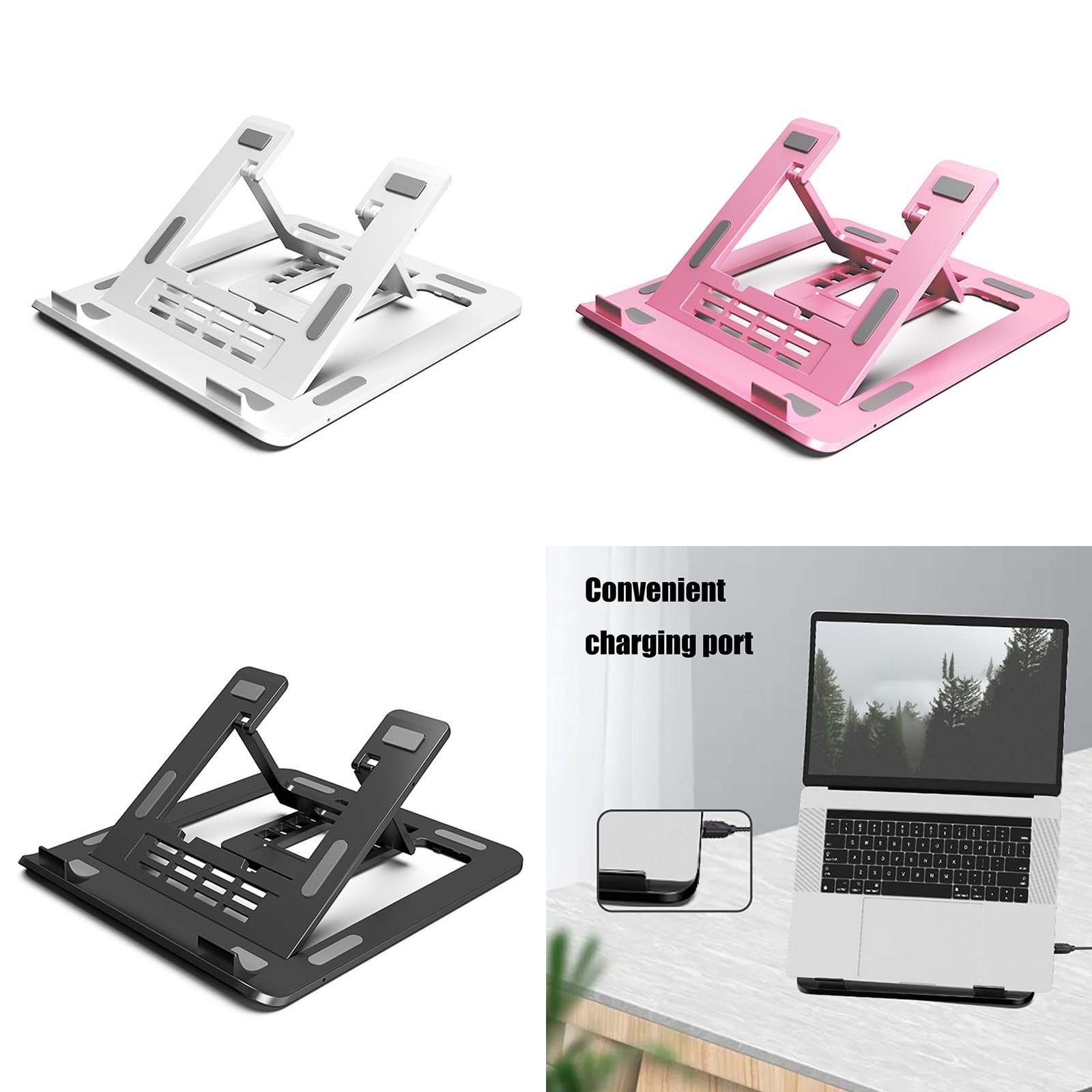 Підставка для ноутбука регульована портативна складна підставка-підвищення для ноутбука з покращеним відведенням тепла, декілька кутів, товста, фото №2 Підставка для ноутбука регульована портативна складна підставка-підвищення для ноутбука з покращеним відведенням тепла, декілька кутів, товста, фото №2