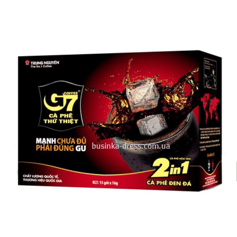 Кофе натуральный растворимый с сахаром 2 в 1 G7 Trung Nguen Coffee ca phe duong, фото №1