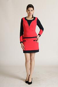 Платье Ko-style 46 Коралловый (KO-P14463_Coral-Blue) - Фото 1