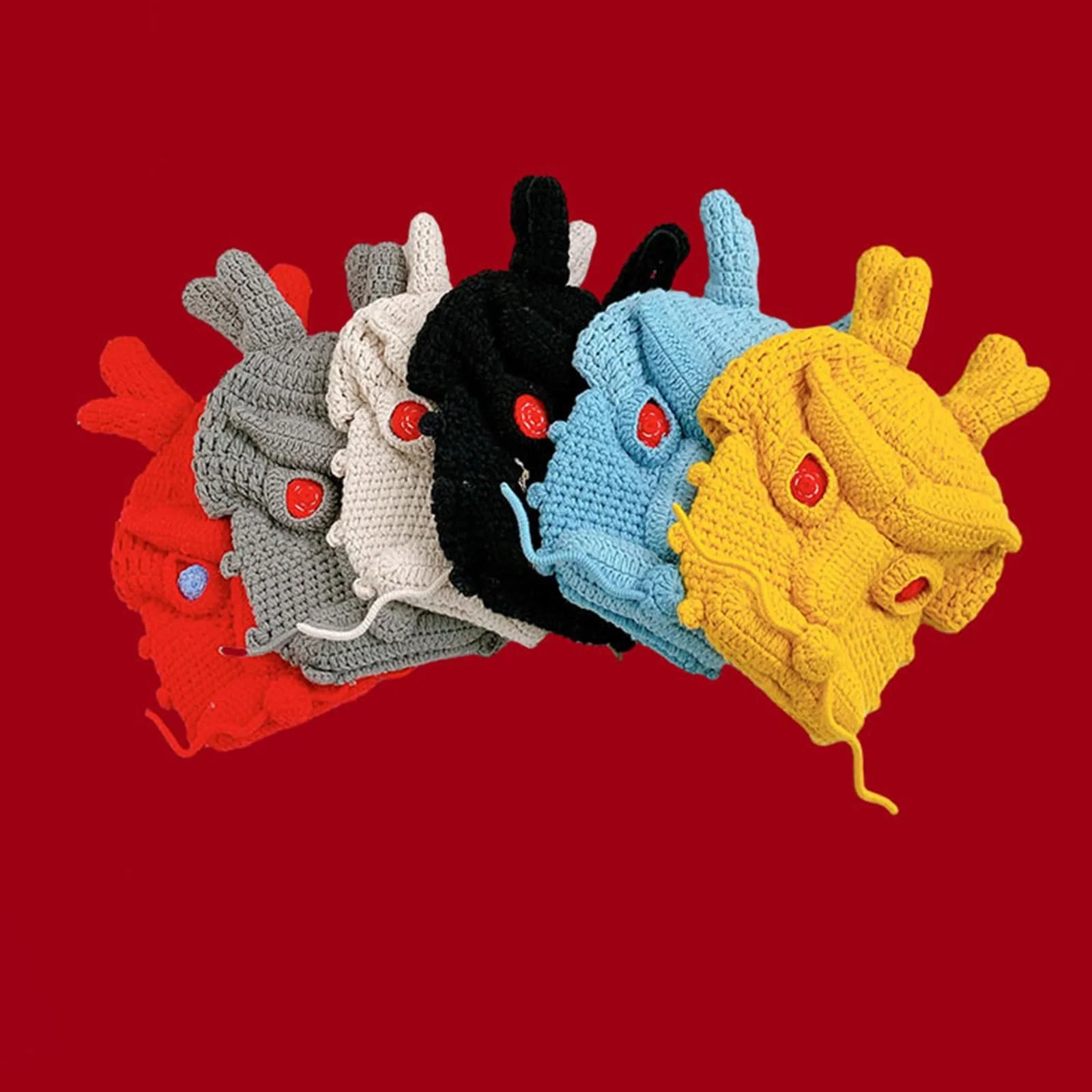 Бейсболка MHADBKH Модная плетеная вручную мультяшная китайская Loong с крючком, фото №4 Бейсболка MHADBKH Модная плетеная вручную мультяшная китайская Loong с крючком, фото №4