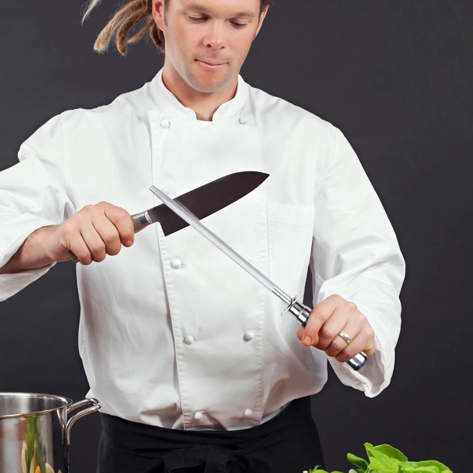 Мусат 20 см, професійний, нержавіюча сталь, високовуглецевий, фото №5