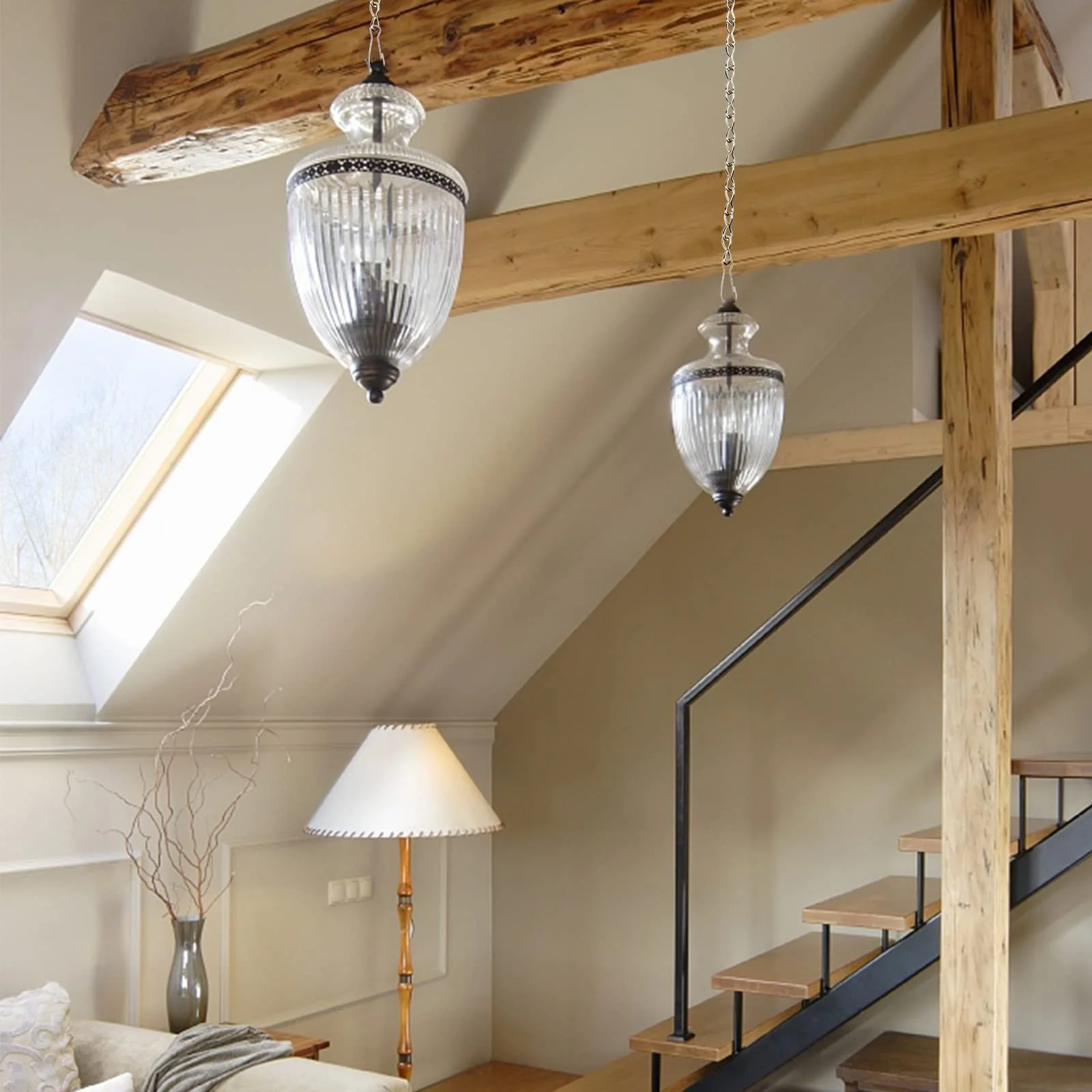 Цепи для подвешивания 4 шт. металлические 50 см с крючками и зажимами Прямая цепь, фото №3