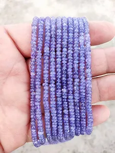 Бусины Танзанит круглые гладкие 3.5-5.5 мм, нить длиной 40 см, камень для ожерелья, браслета synthetic.ua - Фото 1