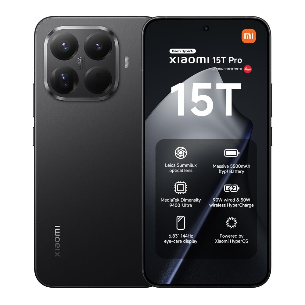 Смартфон Xiaomi 15T Pro 12+512GB 6.83 дюйми 144Hz Black, фото №1