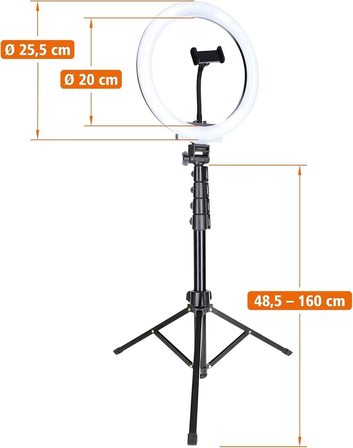 Кільцева лампа Rollei Lumis Comfort 28585 Чорна, фото №3