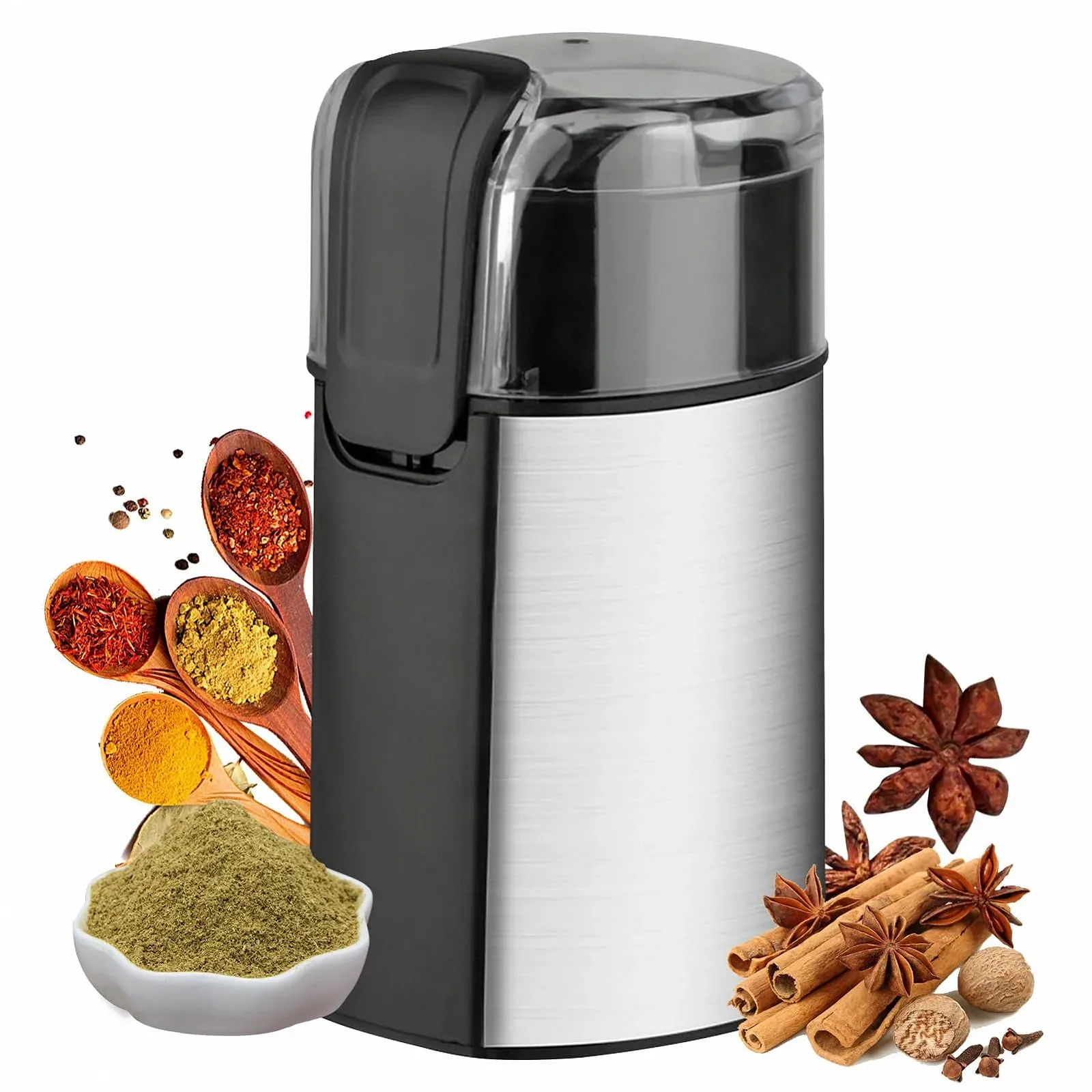 Електрична кавомолка Kitchen Aid для кавових зерен, спецій, сушеного перцю чилі, спецій, приготування меленої кави, бобів мунг, червоної квасолі, кунжуту та зірчастого анісу, фото №1