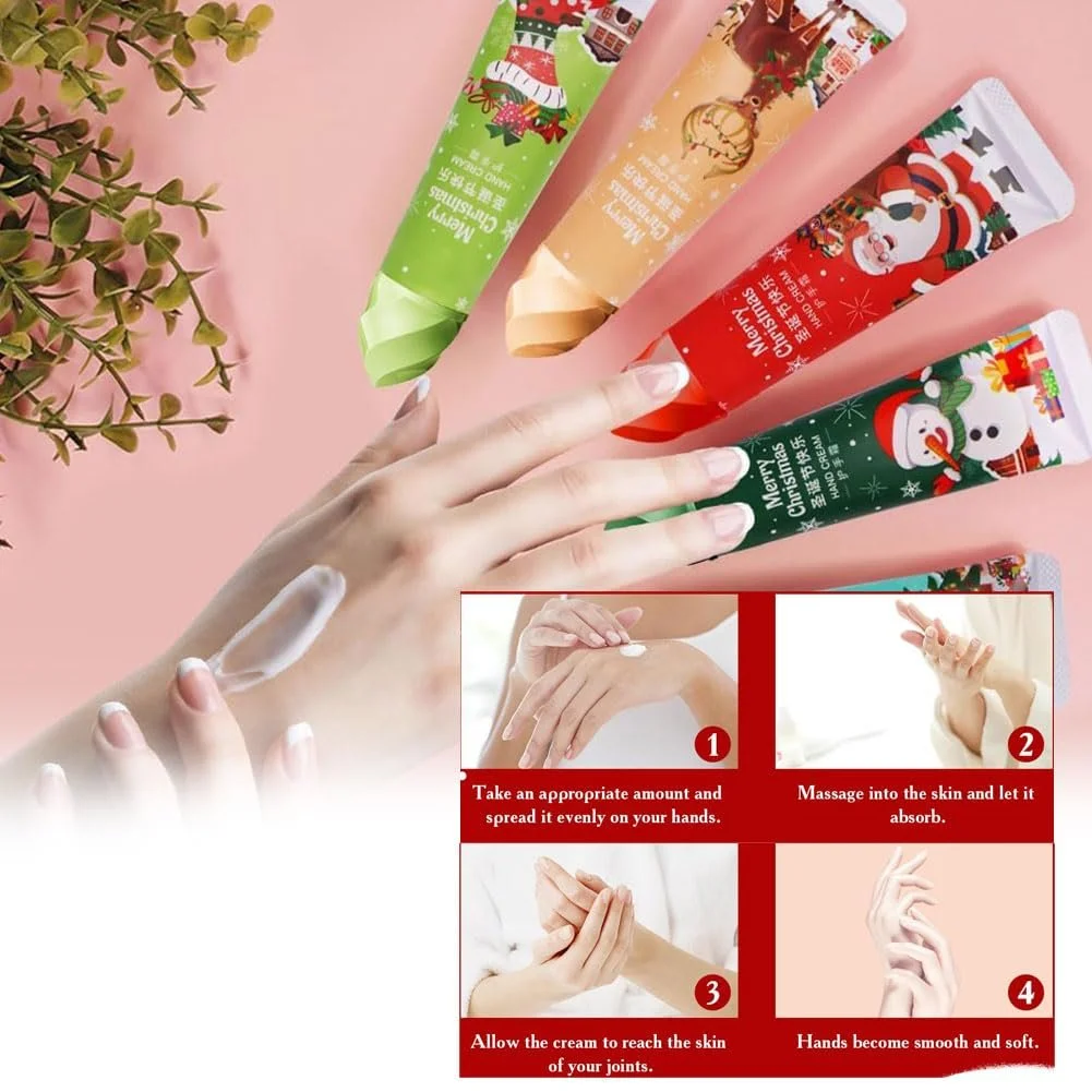 Крем для рук Набор Рождественский, Рождественский набор кремов для рук, Набор кремов для рук, Рождественские подарки с кремами для рук, Подарок на день рождения Рождественские подарки, Рождественские увлажняющие кремы для рук, 5 шт, фото №3