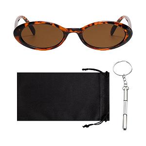 Сонцезахисні окуляри ретро CHROMACRAFT, овальні, поляризовані, модні, леопардовий колір - Фото 1