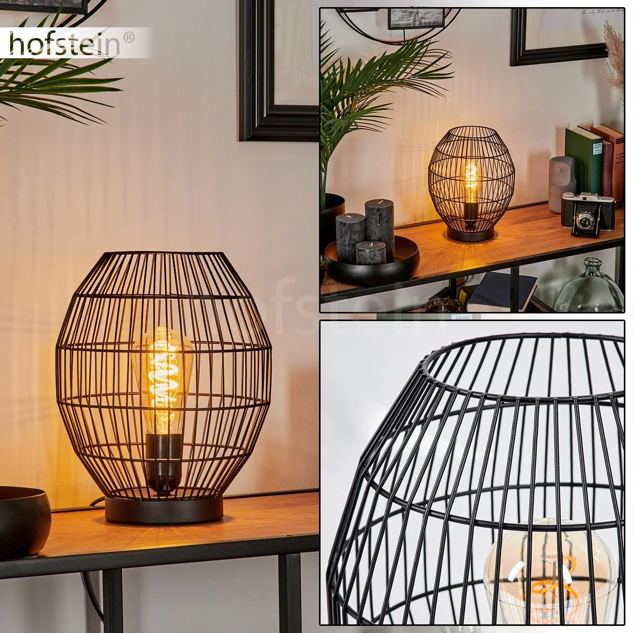 Настільна лампа Oravi Metal Grid Shade 27.5 см 1 x E27 Чорна, фото №2