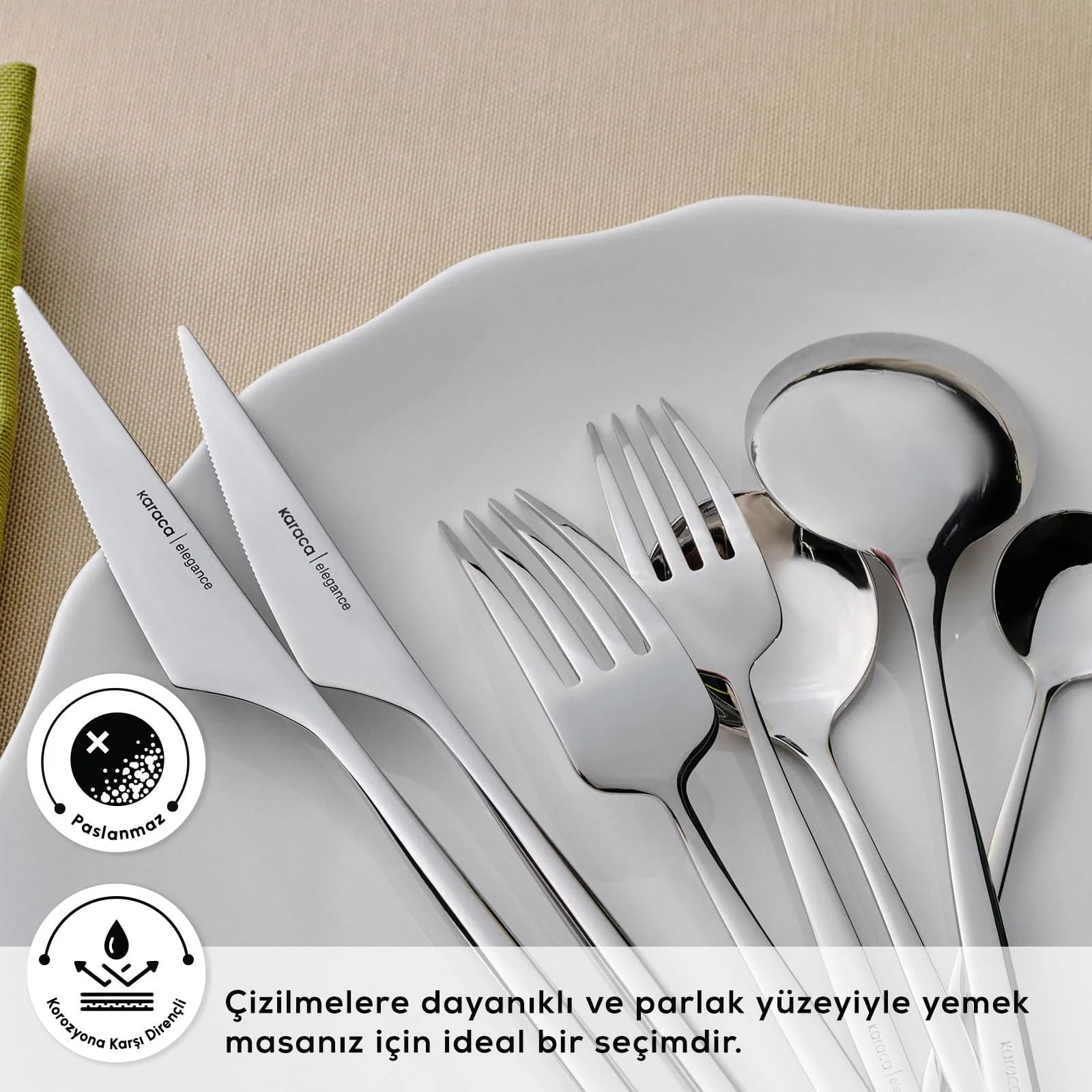 Набір столових приборів Karaca Braga на 12 персон 84 предмети Срібний, фото №5