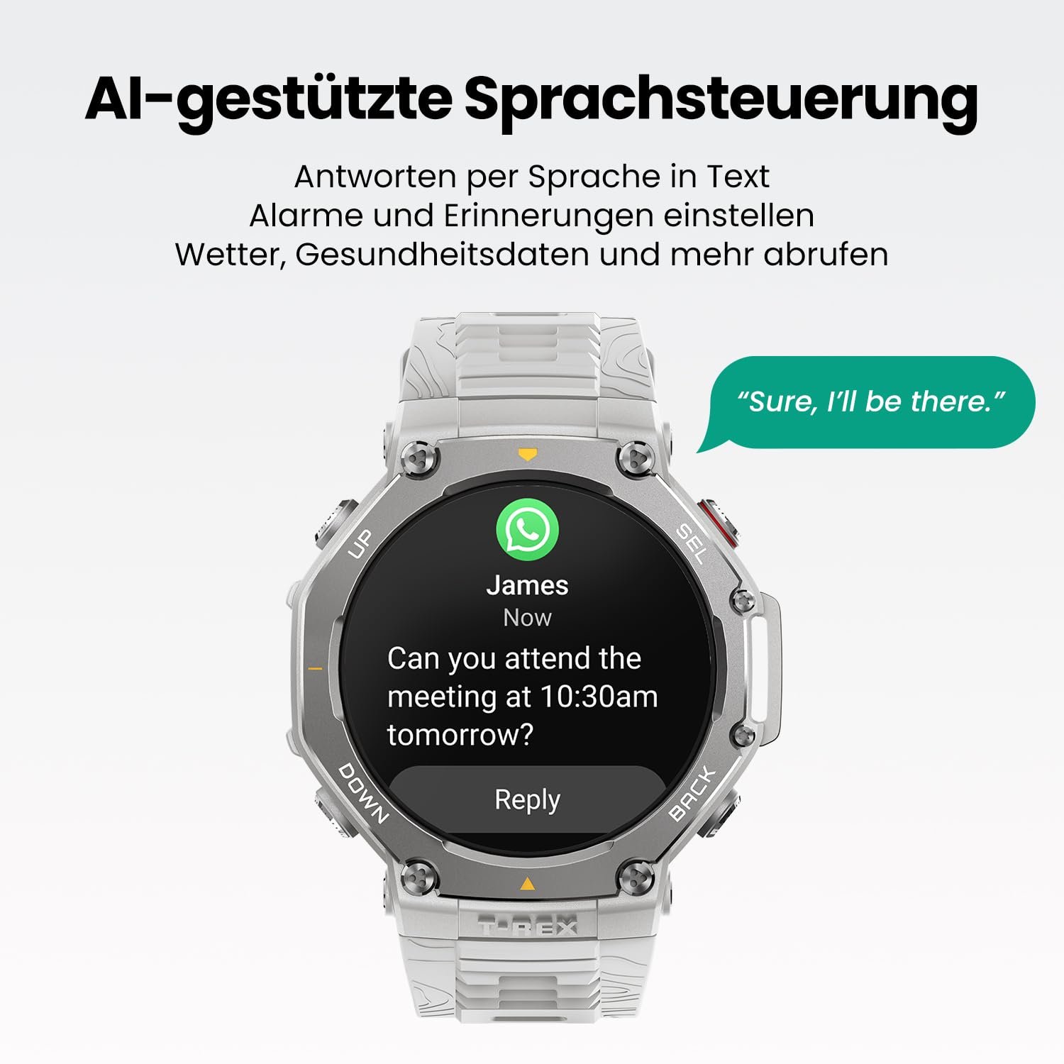 Смарт-годинник Outdoor Amazfit T-Rex 3 48мм AMOLED Дисплей, Offline Карти та Навігація, 6 Супутникові системи Dual Band GPS, 27 днів роботи від акумулятора, NFC, 170 Plus Спортивний режим, 45м Фрідайвінг, фото №2