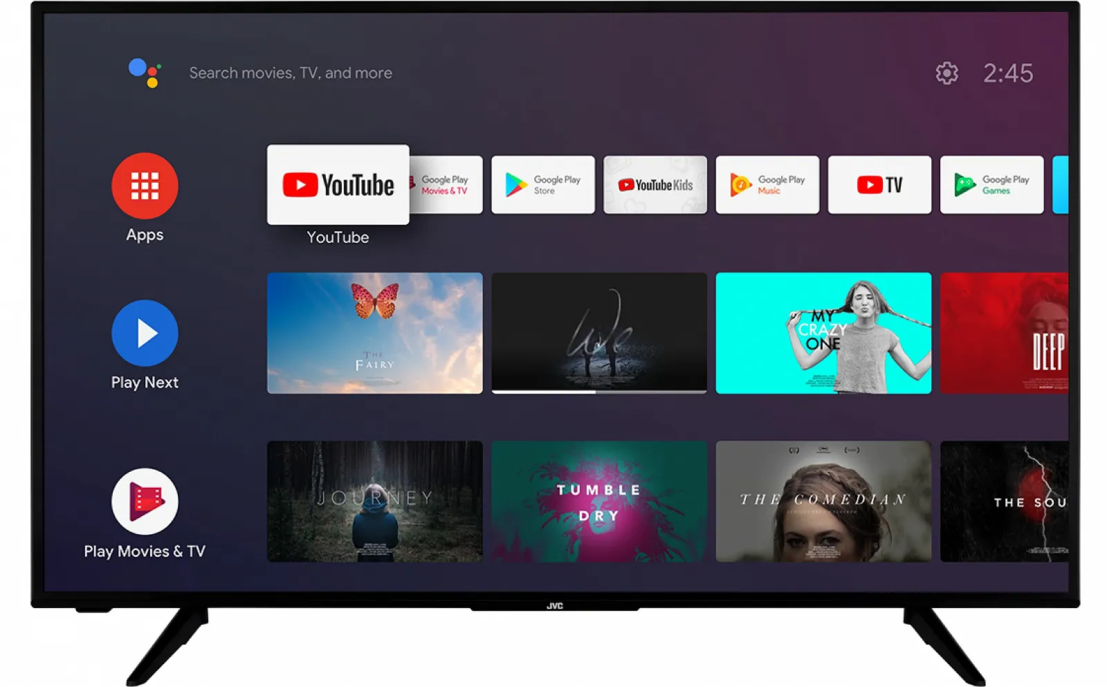 Телевизор 43" JVC LT-43VAF3055 / Full HD / 50 Гц / LCD / Smart TV / Wi-Fi / Bluetooth / T2, фото №1 Телевизор 43" JVC LT-43VAF3055 / Full HD / 50 Гц / LCD / Smart TV / Wi-Fi / Bluetooth / T2, фото №1