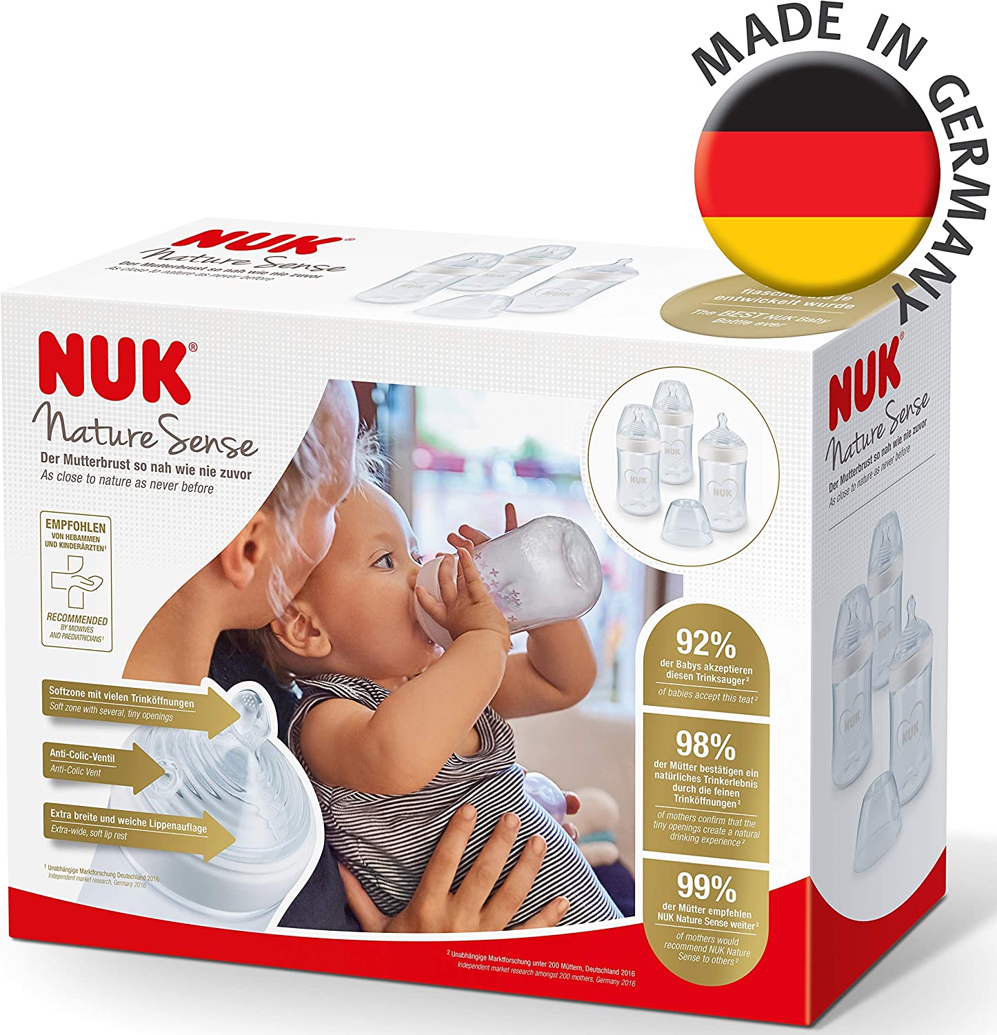 Набор детских бутылочек NUK Nature Sense 6-18 месяцев 260 мл, фото №2