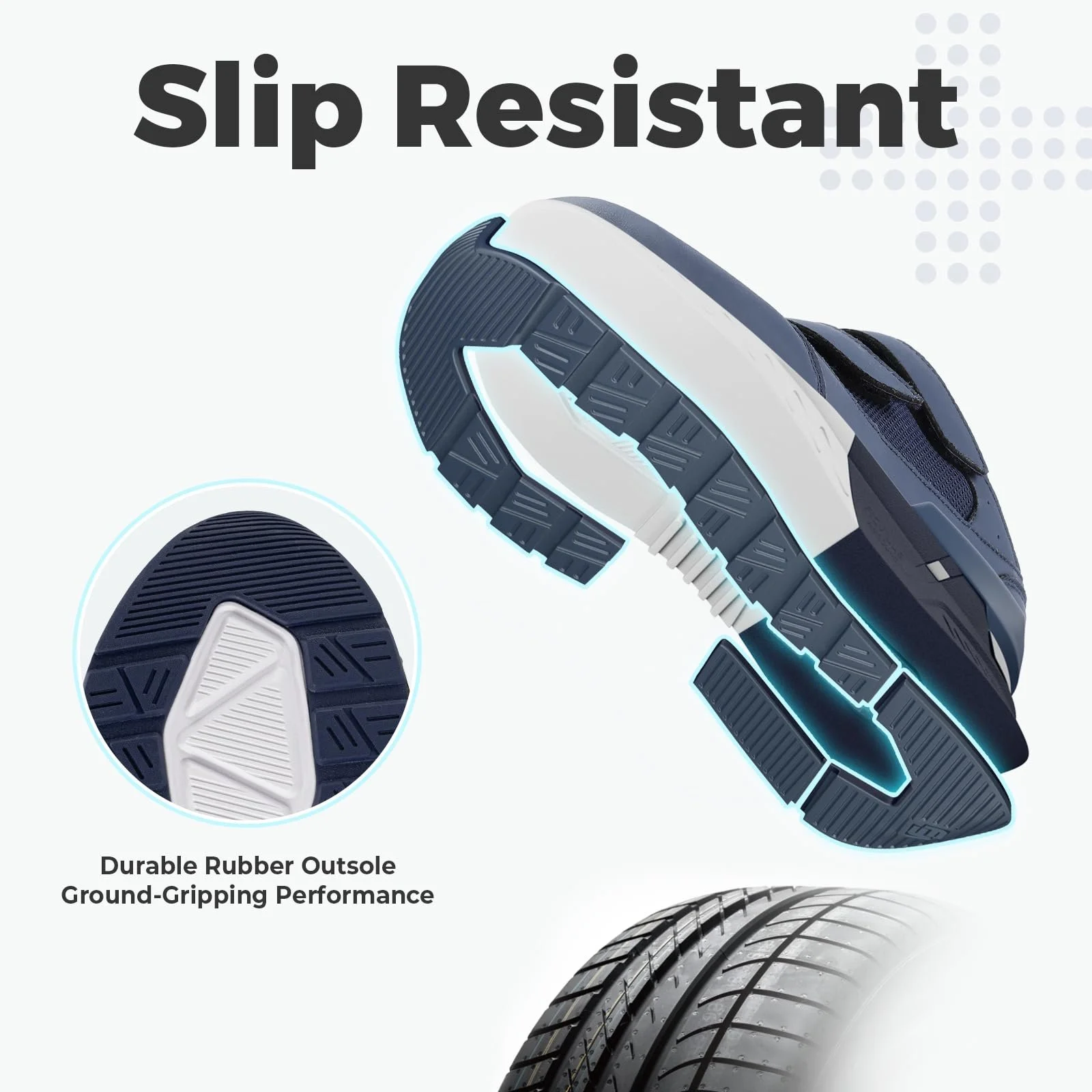 Кросівки FitVille Чоловічі для бігу, дуже широкі, із застібкою на липучці, фото №4