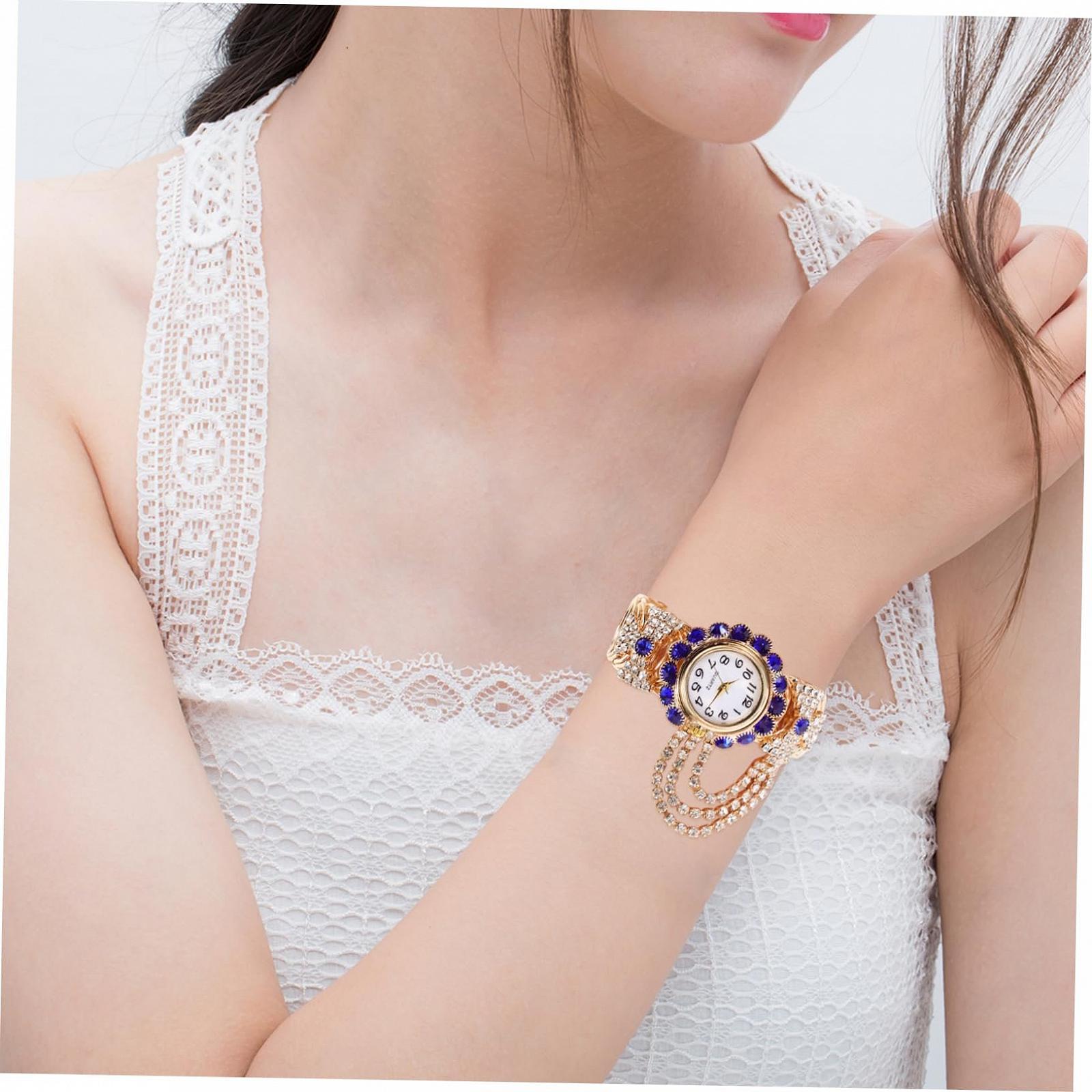 Женские наручные часы Healvian с блестящим браслетом, кварцевые часы с блестками для женщин, классические наручные часы синий, фото №2 Женские наручные часы Healvian с блестящим браслетом, кварцевые часы с блестками для женщин, классические наручные часы синий, фото №2
