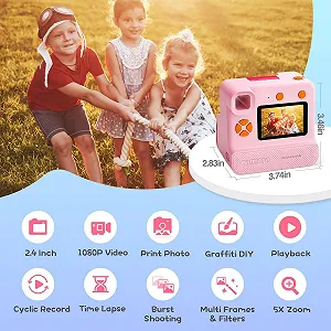 Камера миттєвого друку DIAMOOKY / Full HD відео / Рожева ціна на synthetic.ua - Фото 1 Камера миттєвого друку DIAMOOKY / Full HD відео / Рожева synthetic.ua - Фото 1