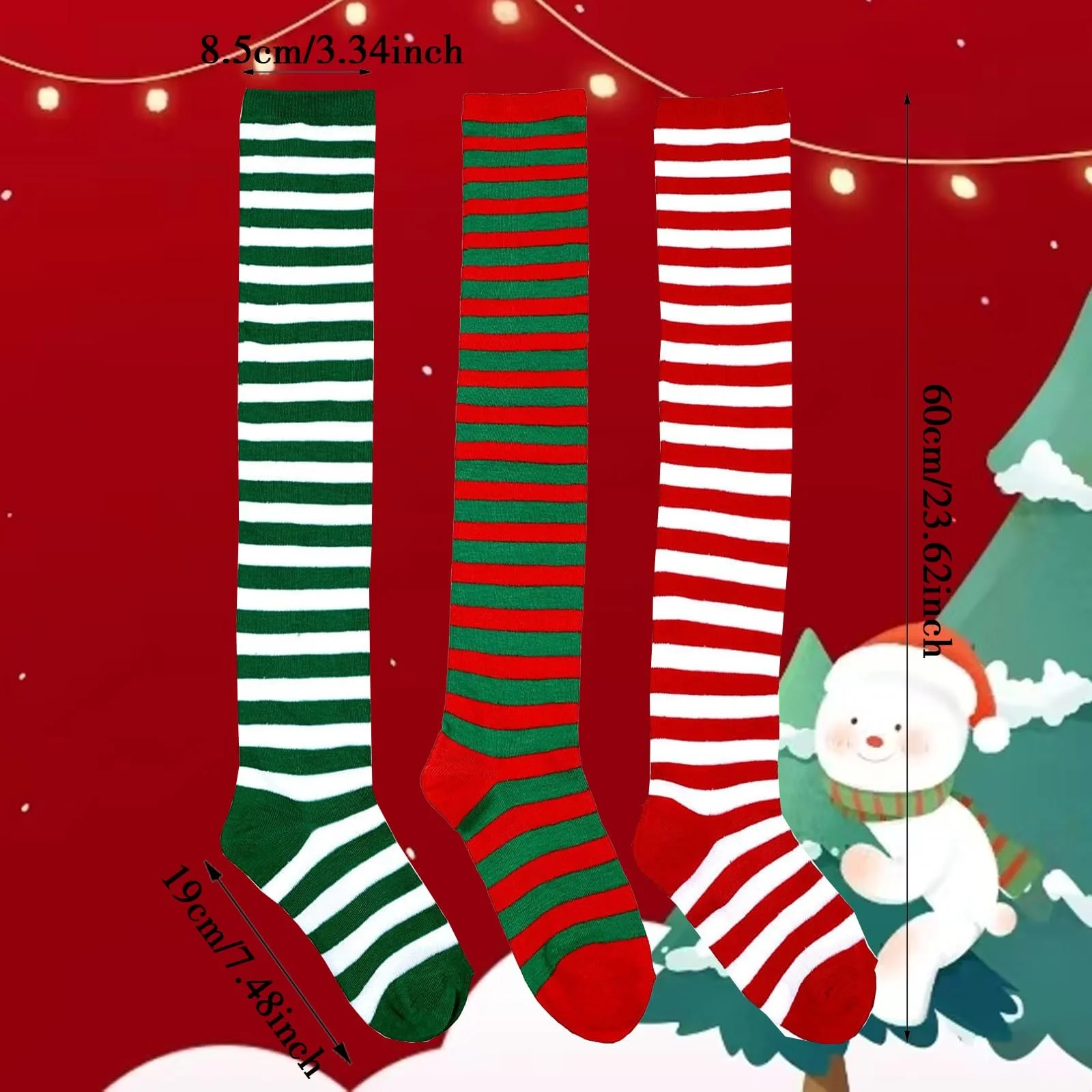 Панчохи Hold Up Stocking Christmas Жіночі Гольфи в смужку, фото №2