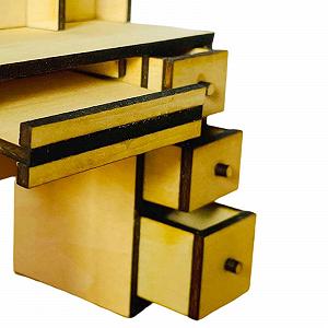Миниатюра Table DIY Компьютерный Стол Деревянный для Кукольного Домика Диорама Масштаб 1/12 synthetic.ua - Фото 1