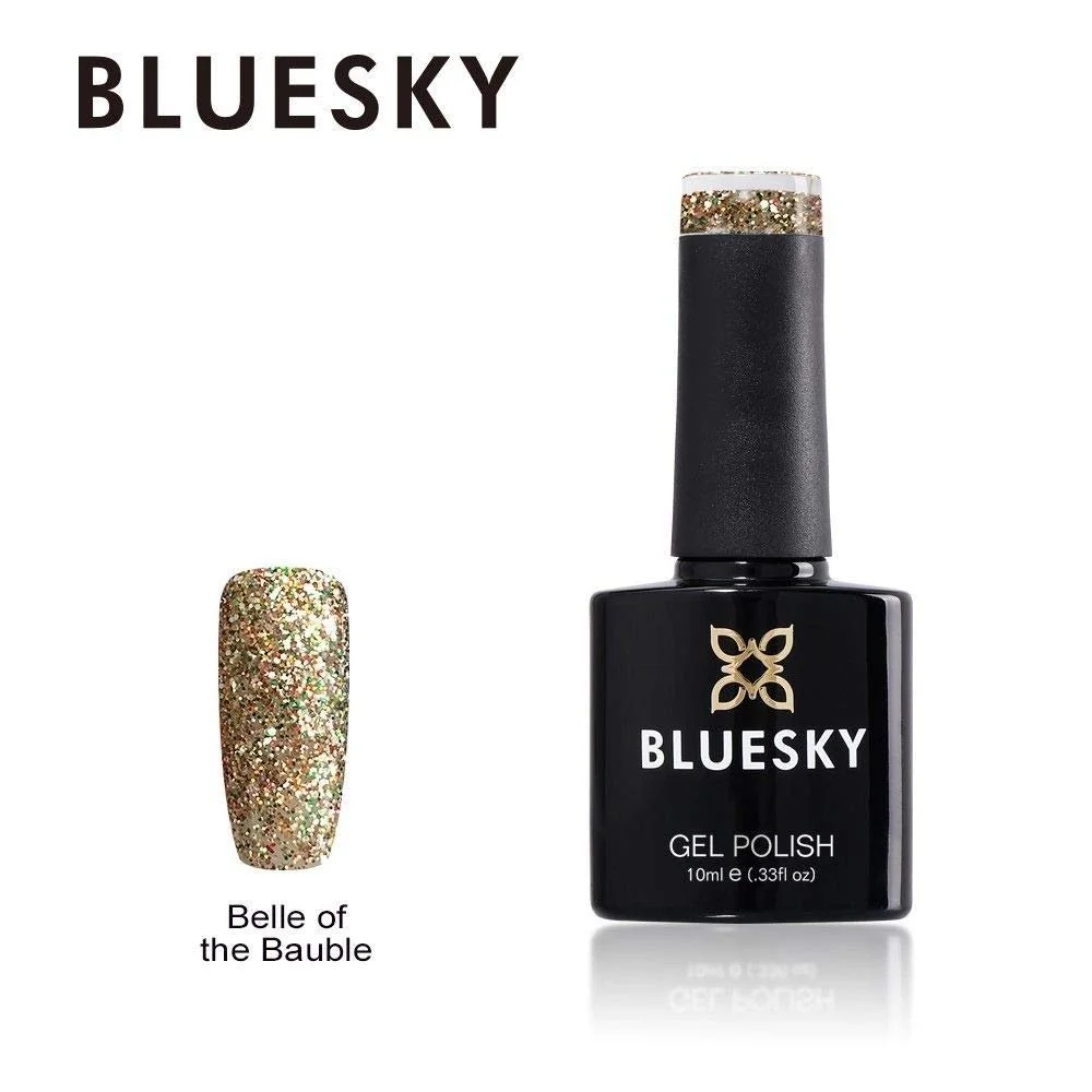 Гель-лак Bluesky Bell of the BAUBLE Limited Edition Multi Colour Срібний та Золотий Глітер, фото №2