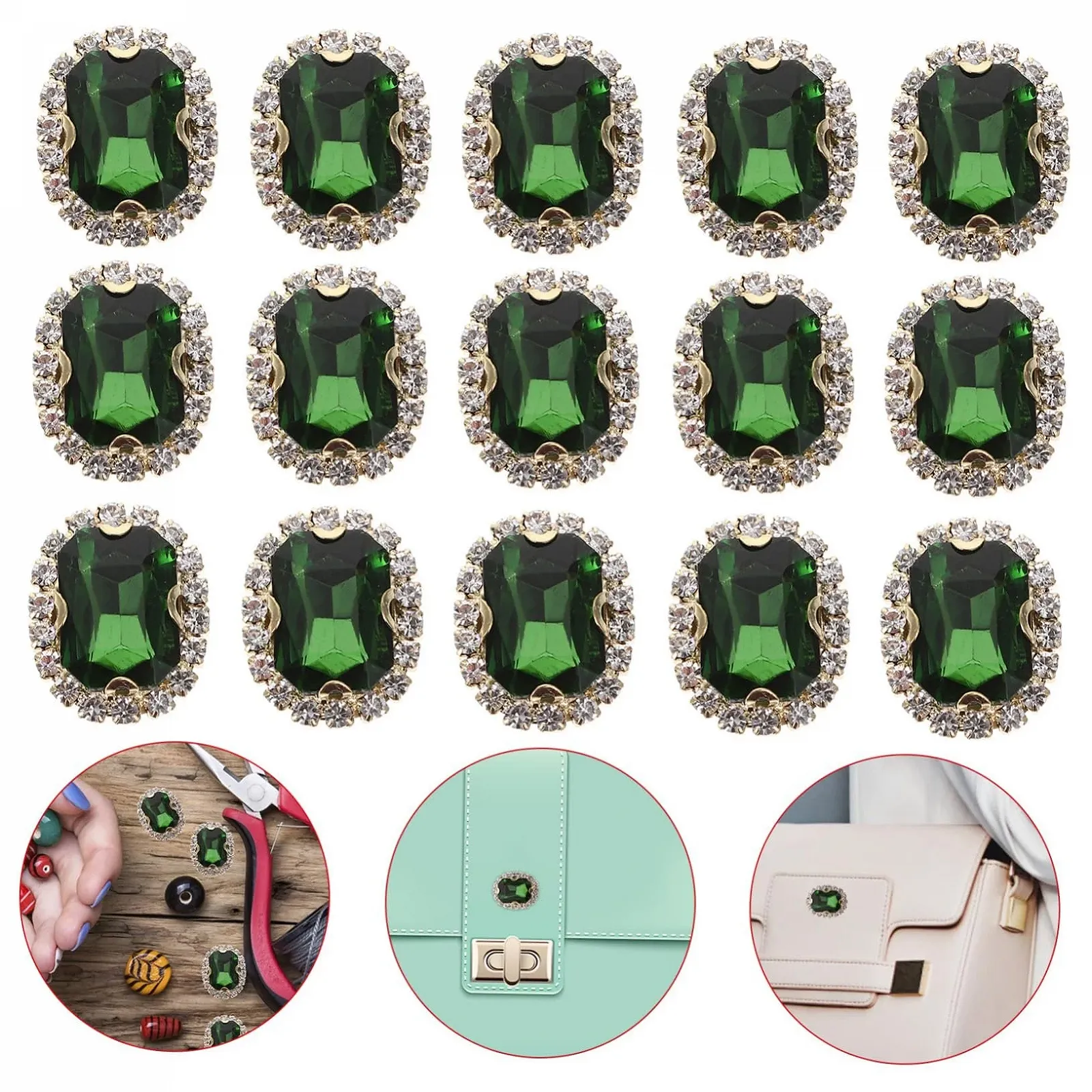 Стрази Пришивні 20 шт. для одягу та декору, Яскраві кольори, фото №3