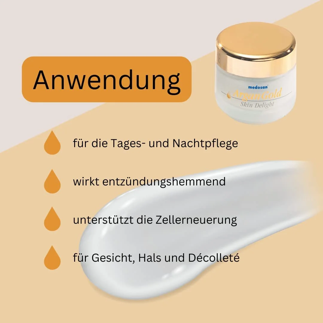 Крем для обличчя MEDOSAN ArganGold Skin Delight денний та нічний омолоджувальний з аргановою олією 50 ml, фото №4 Крем для обличчя MEDOSAN ArganGold Skin Delight денний та нічний омолоджувальний з аргановою олією 50 ml, фото №4