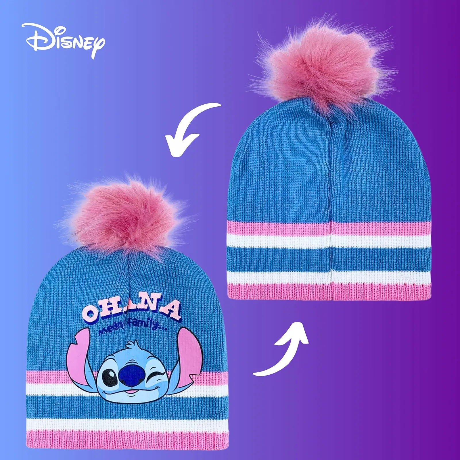 Шапка Disney Stitch для дівчаток зимова, фото №2