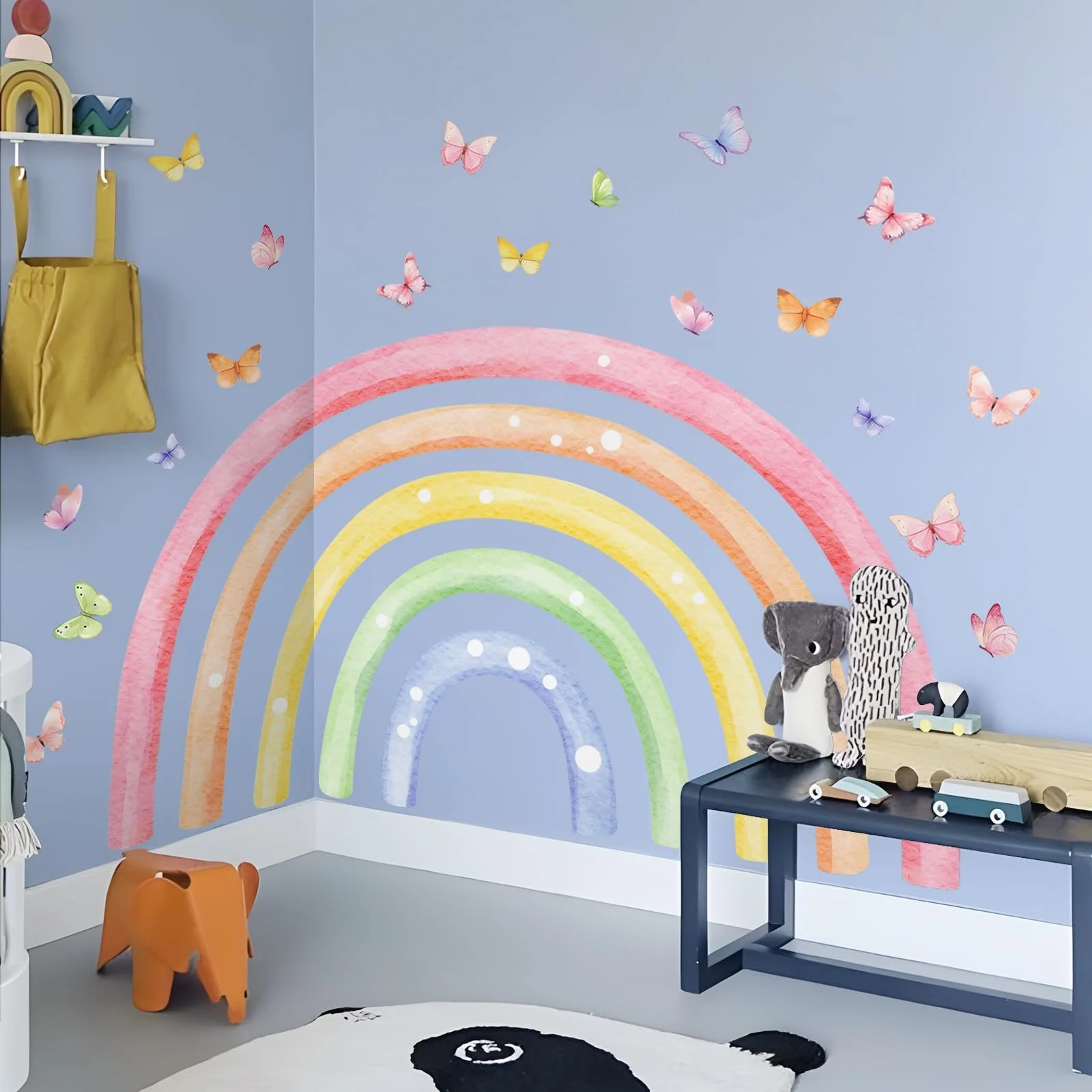 Наклейка на стіну Велика веселка Баскетбол 147 x 88 см Акварельна, фото №4