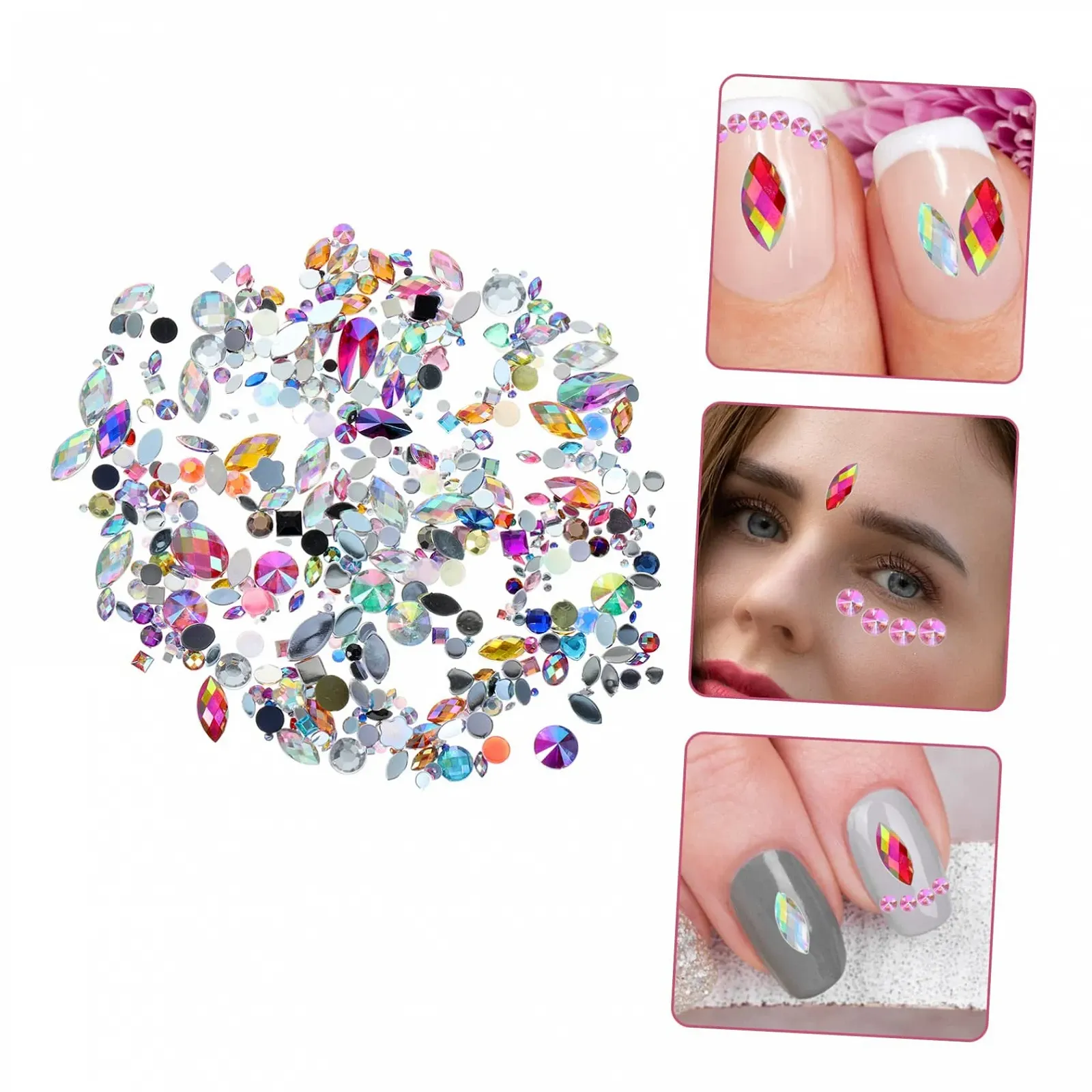Стразы для ногтей Healvian 900 штук, украшения для маникюра, аксессуары для мобильных телефонов, украшения со стразами для маникюра, фото №5