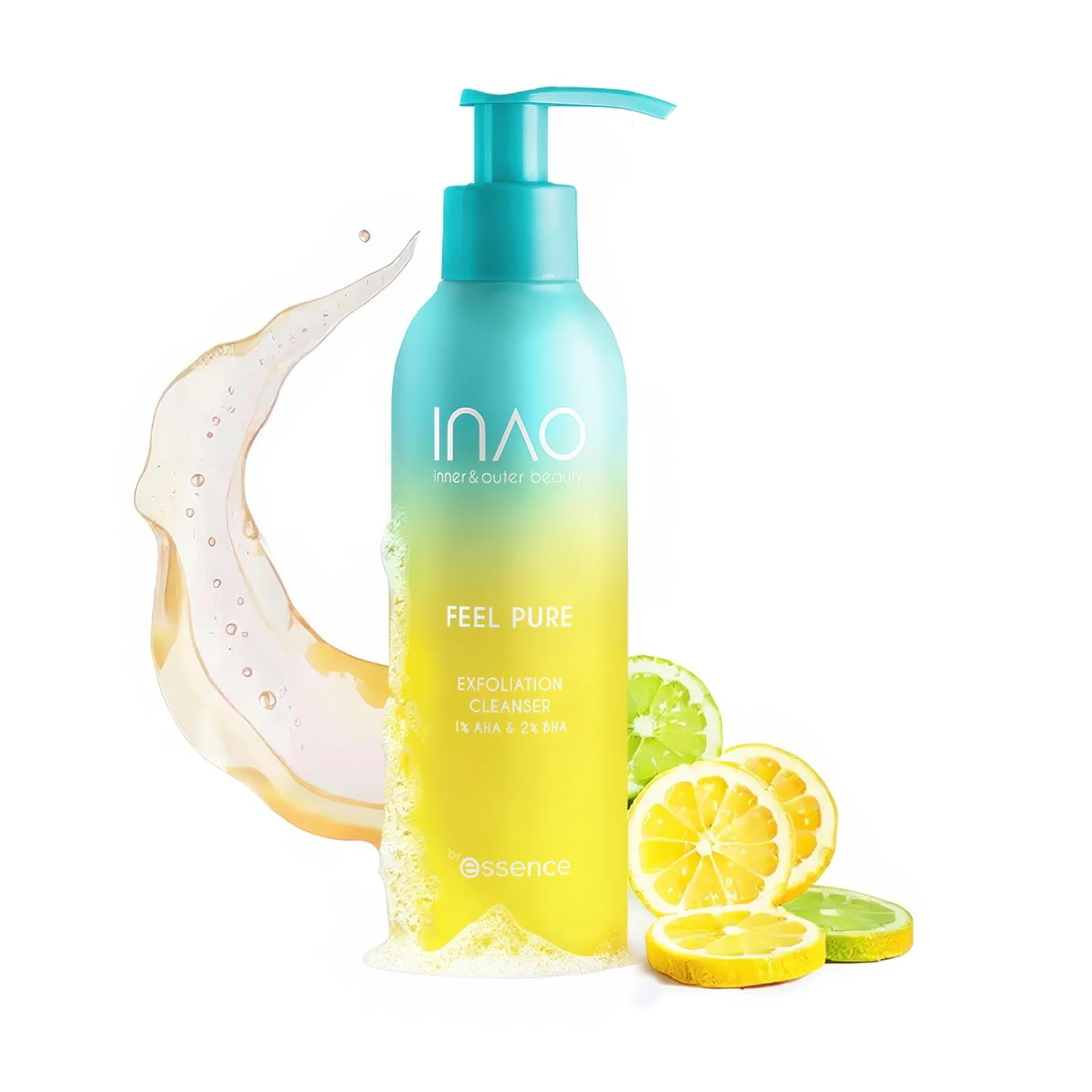Гель для вмивання INAO Skincare Feel Pure Exfoliation Cleanser з AHA, BHA та ніацинамідом для м’якого очищення обличчя для сяючого кольору, фото №1