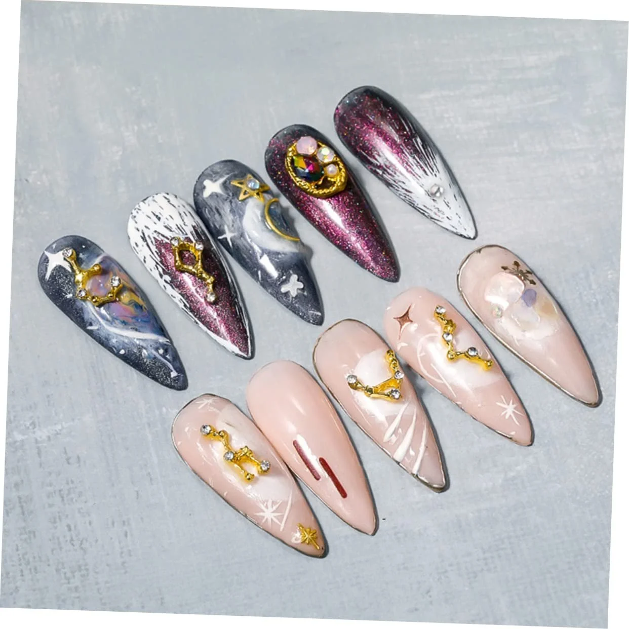 Наклейки для ногтей Знаки зодиака 3 коробки, стразы для ногтей, украшения для ногтей, китайский зодиак, знаки зодиака, стразы для ногтей для сверления ногтей, фото №5