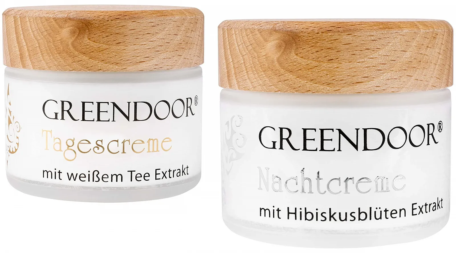 Набір кремів для обличчя GREENDOOR Naturkosmetik Денний з білим чаєм + Нічний з гібіскусом 2 x 50 мл, фото №1