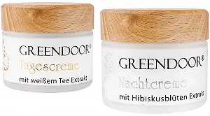 Набір кремів для обличчя GREENDOOR Naturkosmetik Денний з білим чаєм + Нічний з гібіскусом 2 x 50 мл - Фото 1