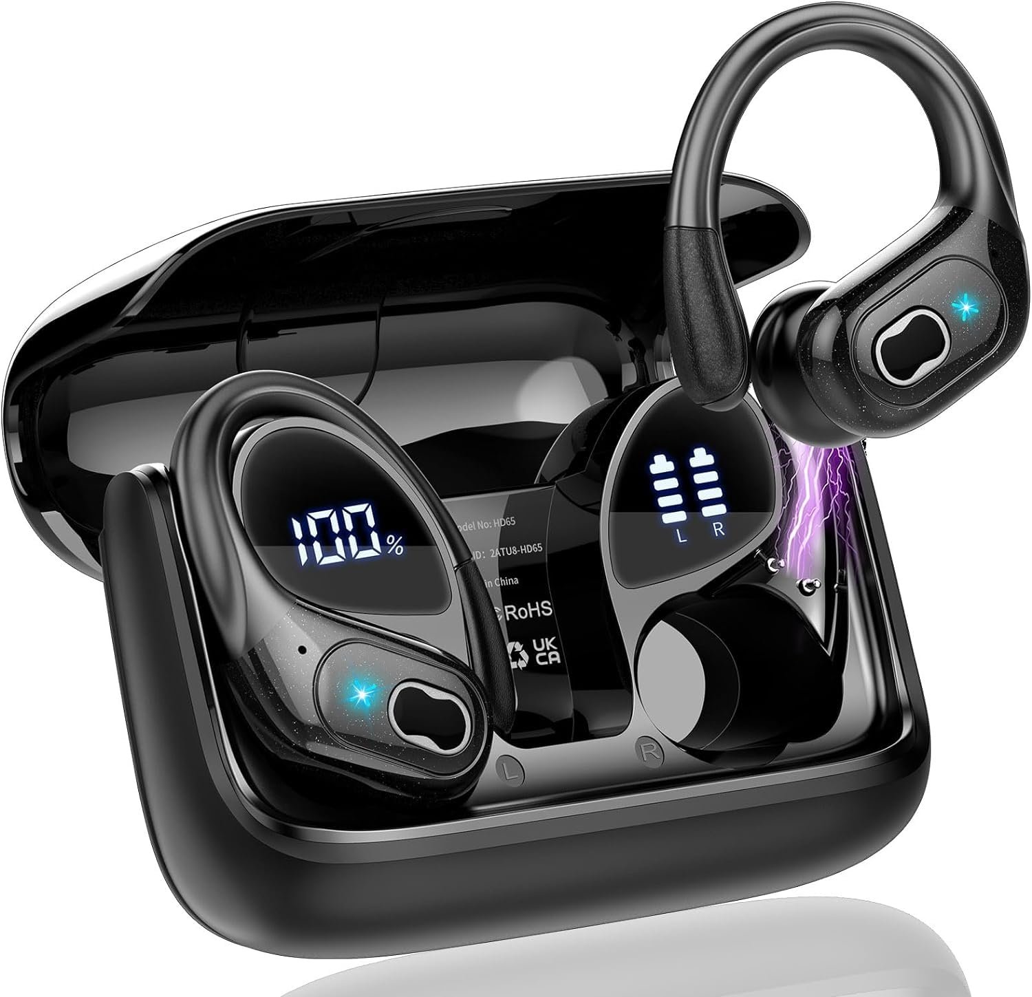 Навушники-перекладачі AI Ink Black Bluetooth 5.4, 75 годин, фото №1