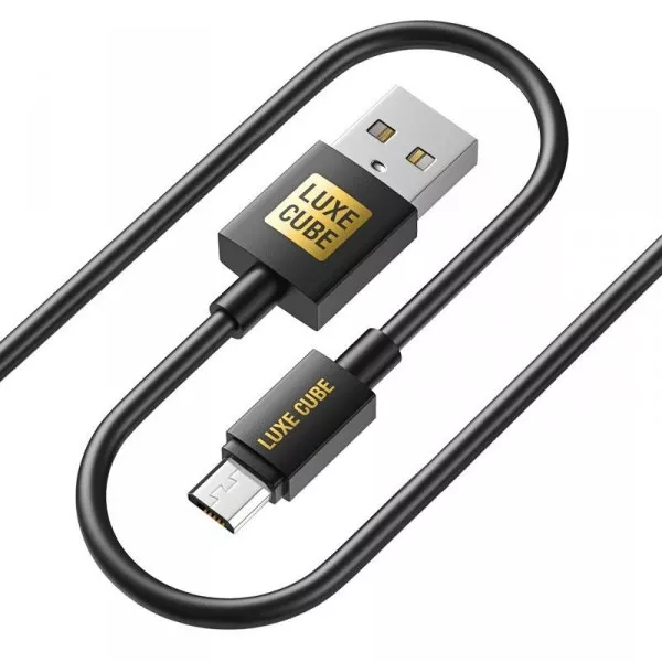 Кабель Luxe Cube USB-microUSB 3А 2м черный 8886888698483, фото №1