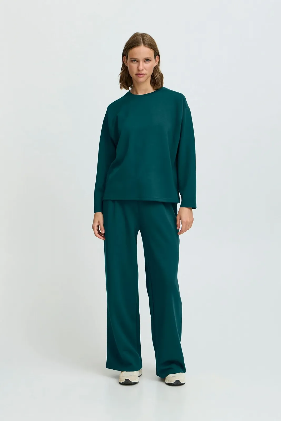 Пуловер b.young Женский Классический Крой Круглый Вырез Длинный Рукав Удобный Стильный, фото №3