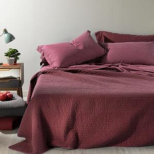 Покрывало Caleffi Percale Jeans Весна Односпальное Бордовый - Фото 1