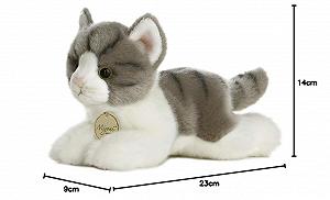 Мягкая игрушка Aurora MiYoni Tabby Cat 20 см (8 дюймов) Серый с белым synthetic.ua - Фото 1