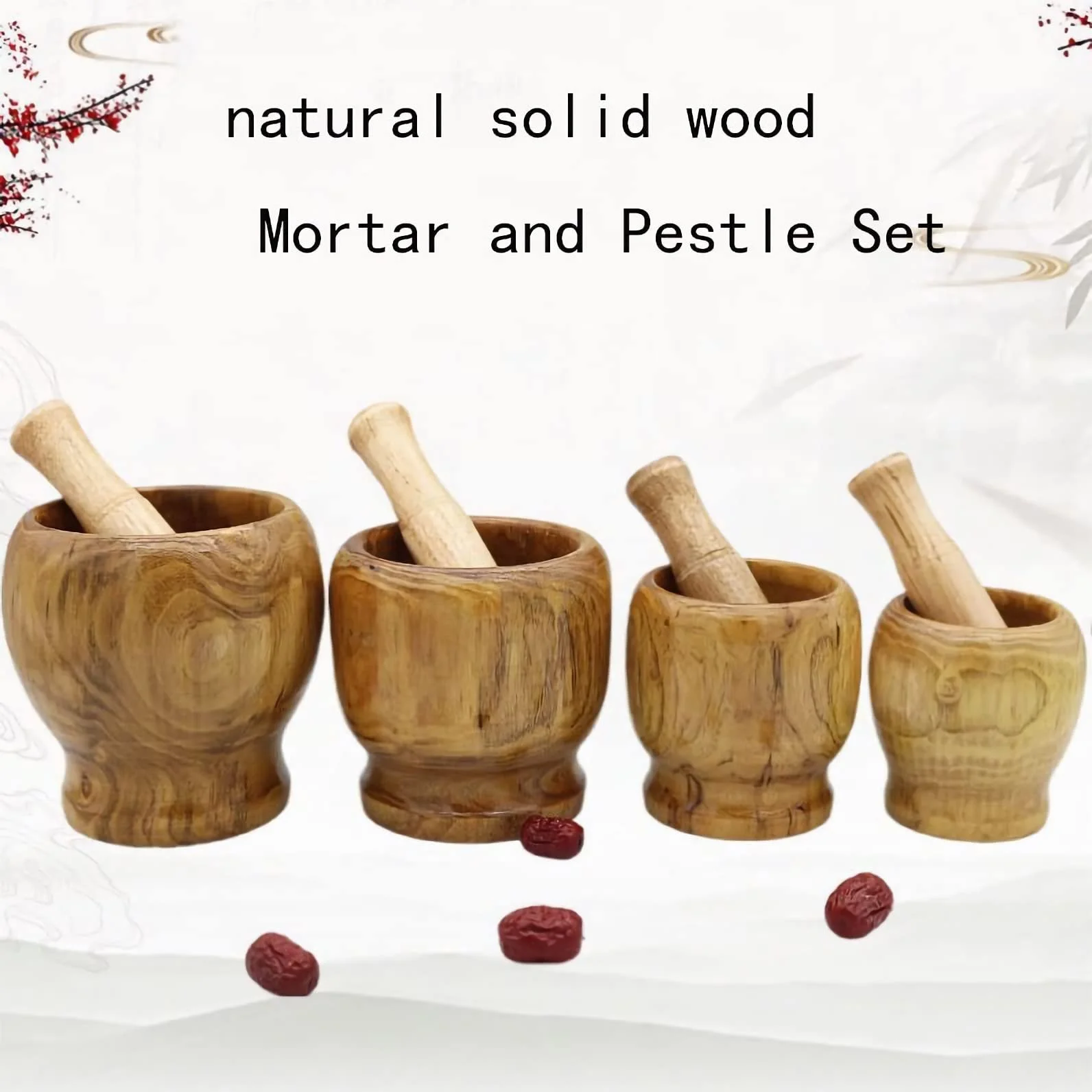 Ступка з товкачиком дерев'яна для подрібнення часнику та спецій Універсальна, фото №5