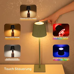 Настільна лампа Jeebel 4-в-1 LED RGB металева для пляшок 5200 мАг IP54 димована портативна synthetic.ua - Фото 1