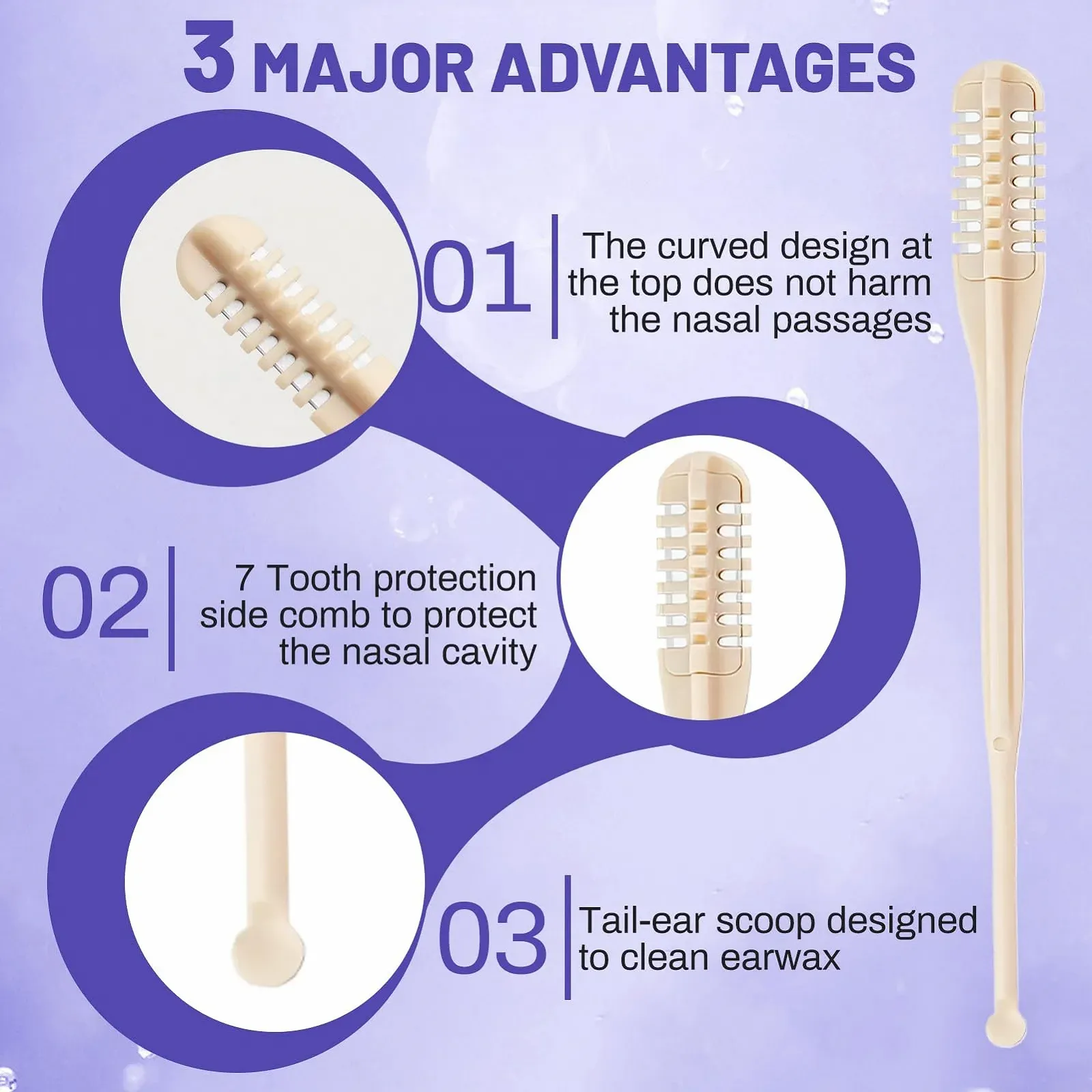 Тример Miioto для носа Подвійний 2-в-1 з вушним стрижнем без живлення 10 шт., фото №3